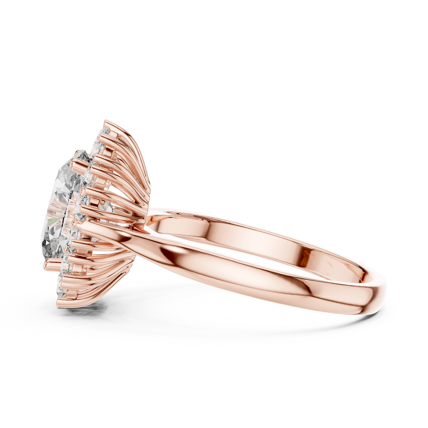 2 Carat Oval Cut Lab Diamond Halo Engagement RIng