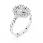 2 Carat Oval Cut Lab Diamond Halo Engagement RIng