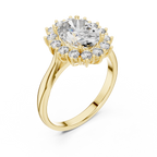 2 Carat Oval Cut Lab Diamond Halo Engagement RIng