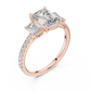 Emerald Cut Diamond Three Stone Engagement Ring