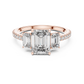 Emerald Cut Diamond Three Stone Engagement Ring