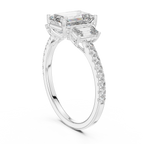Emerald Cut Diamond Three Stone Engagement Ring