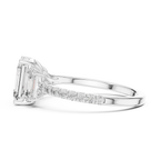 Emerald Cut Diamond Three Stone Engagement Ring