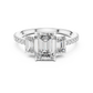 Emerald Cut Diamond Three Stone Engagement Ring