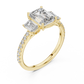 Emerald Cut Diamond Three Stone Engagement Ring