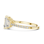 Emerald Cut Diamond Three Stone Engagement Ring