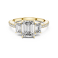 Emerald Cut Diamond Three Stone Engagement Ring