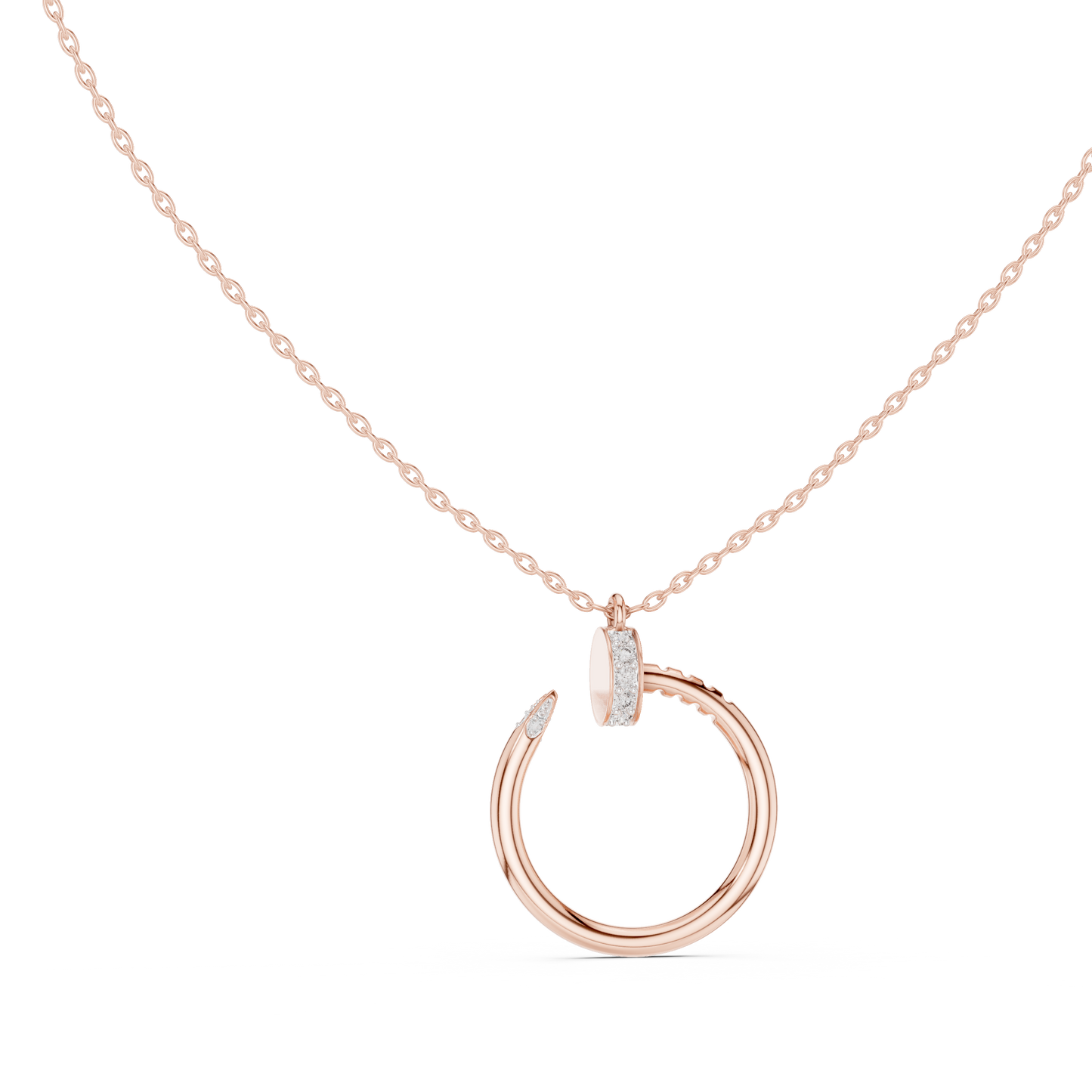 Circle Shape Round Cut Lab Diamond Pendant
