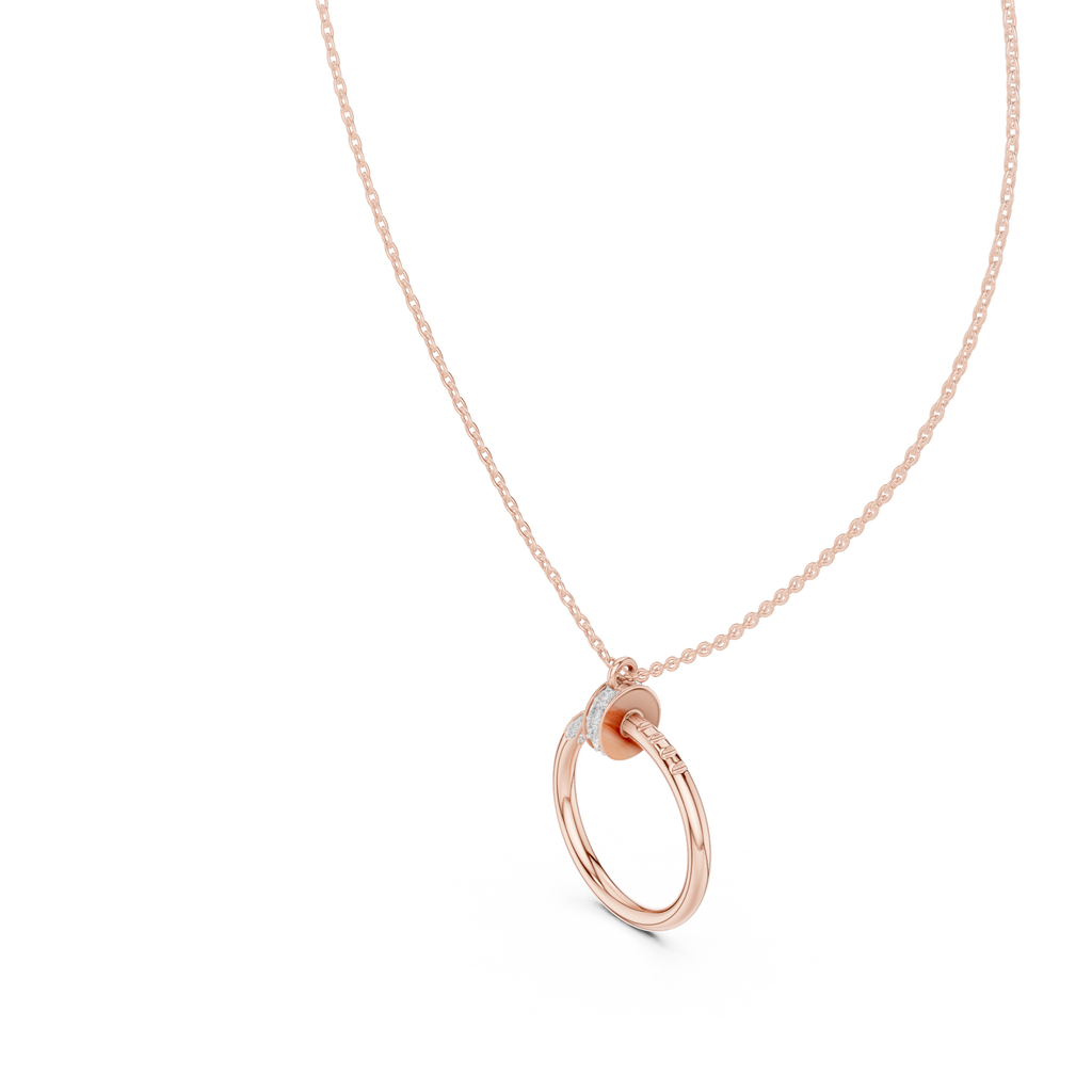 Circle Shape Round Cut Lab Diamond Pendant