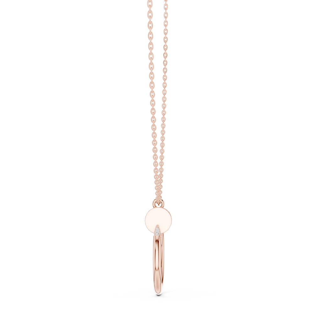 Circle Shape Round Cut Lab Diamond Pendant