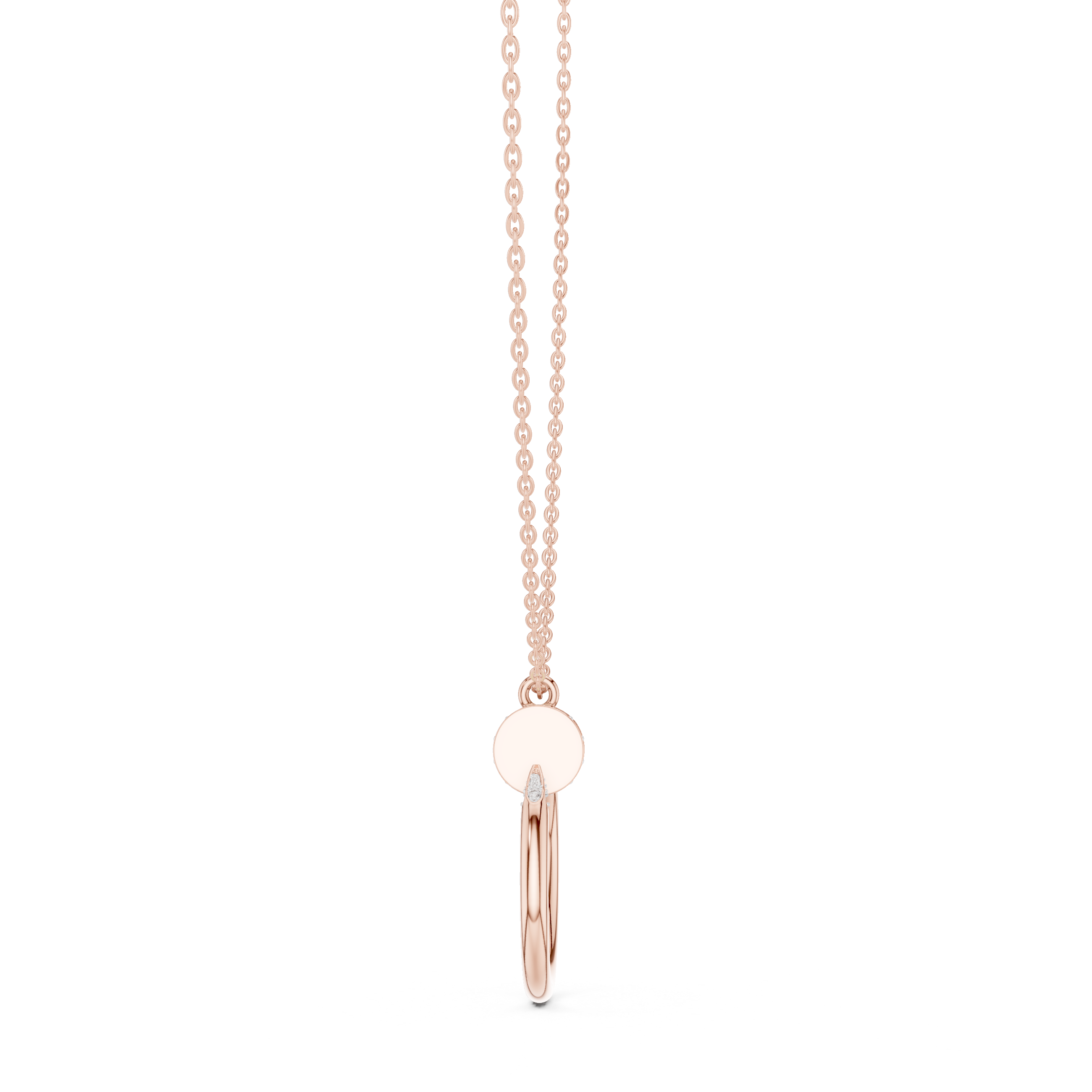 Circle Shape Round Cut Lab Diamond Pendant