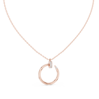 Circle Shape Round Cut Lab Diamond Pendant
