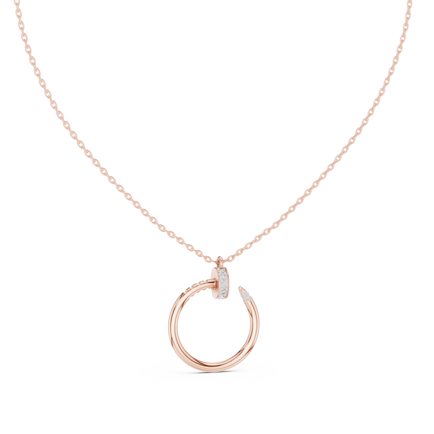 Circle Shape Round Cut Lab Diamond Pendant