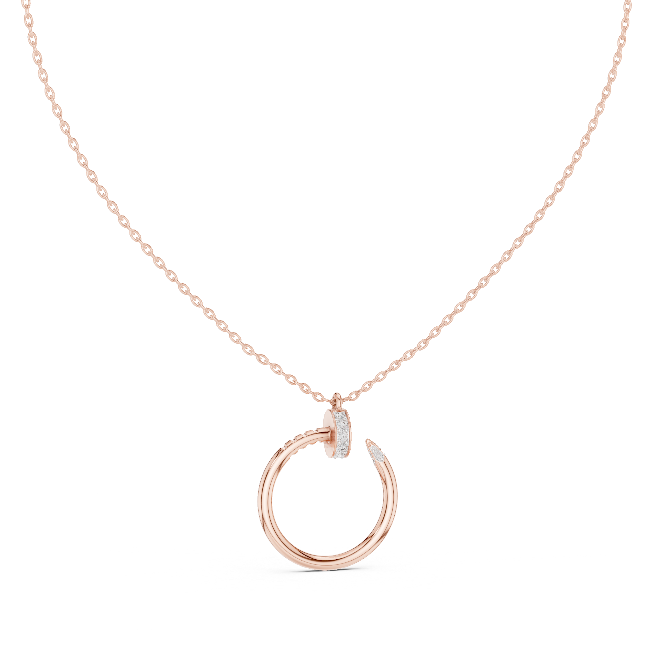 Circle Shape Round Cut Lab Diamond Pendant