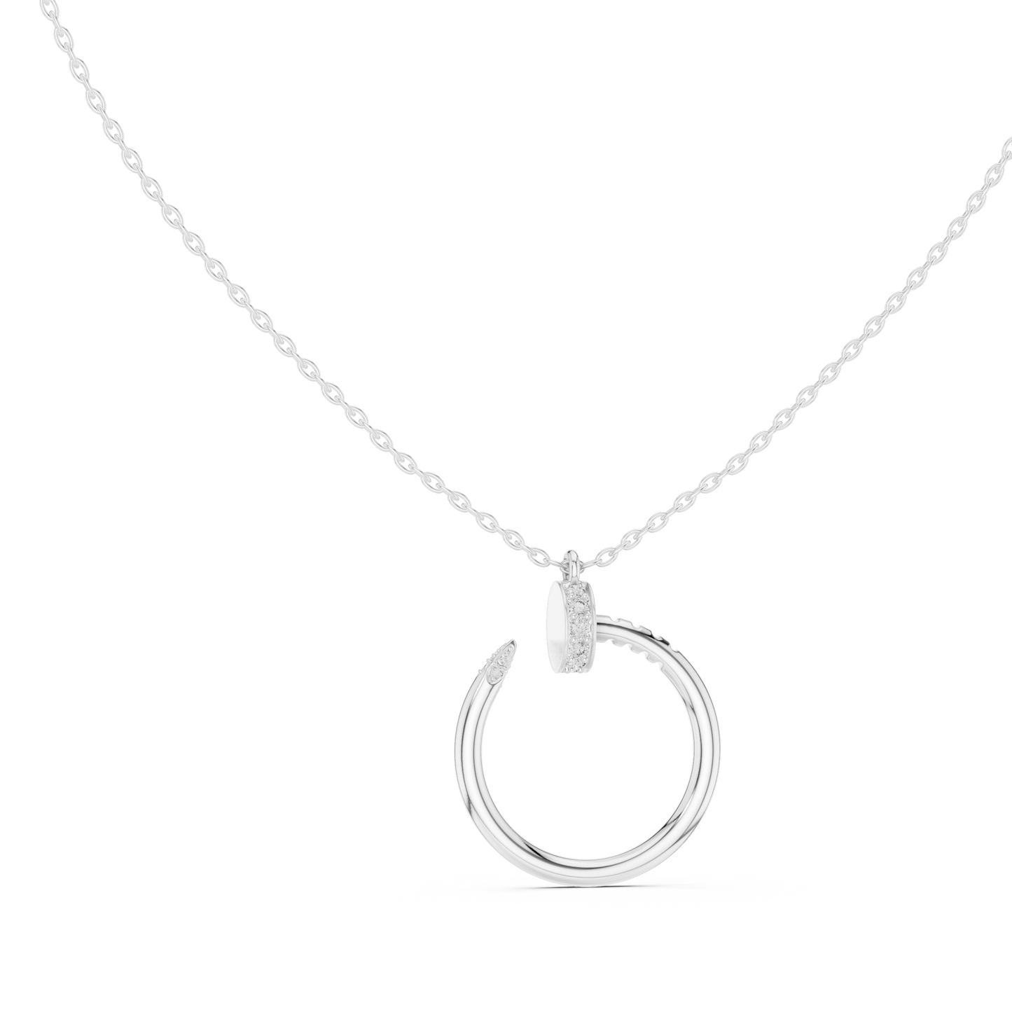 Circle Shape Round Cut Lab Diamond Pendant