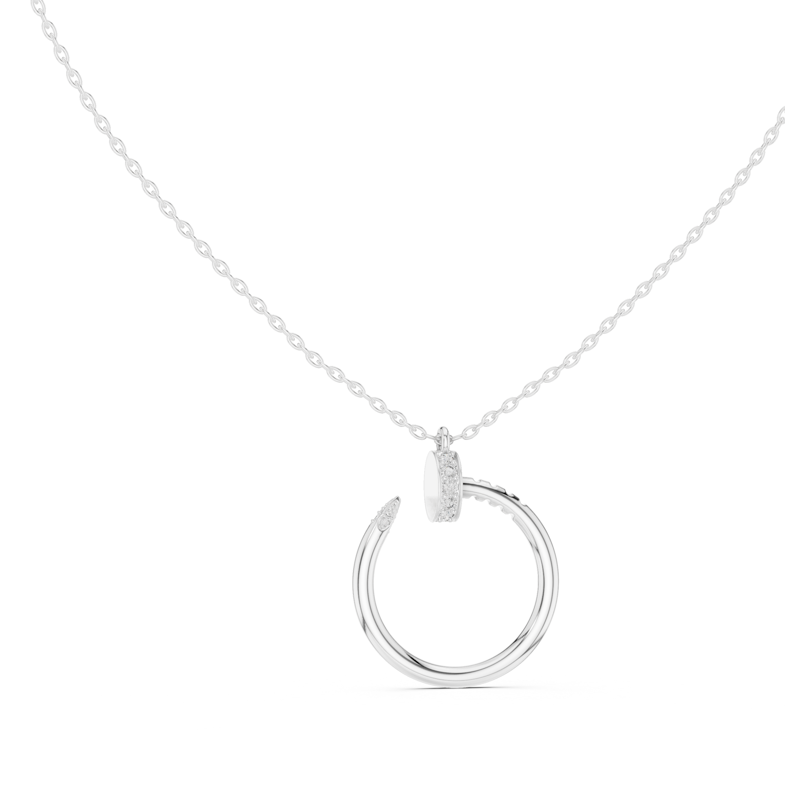 Circle Shape Round Cut Lab Diamond Pendant
