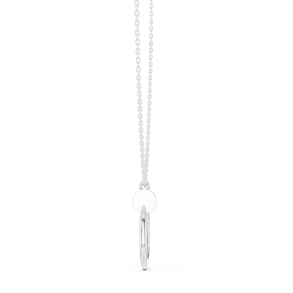 Circle Shape Round Cut Lab Diamond Pendant