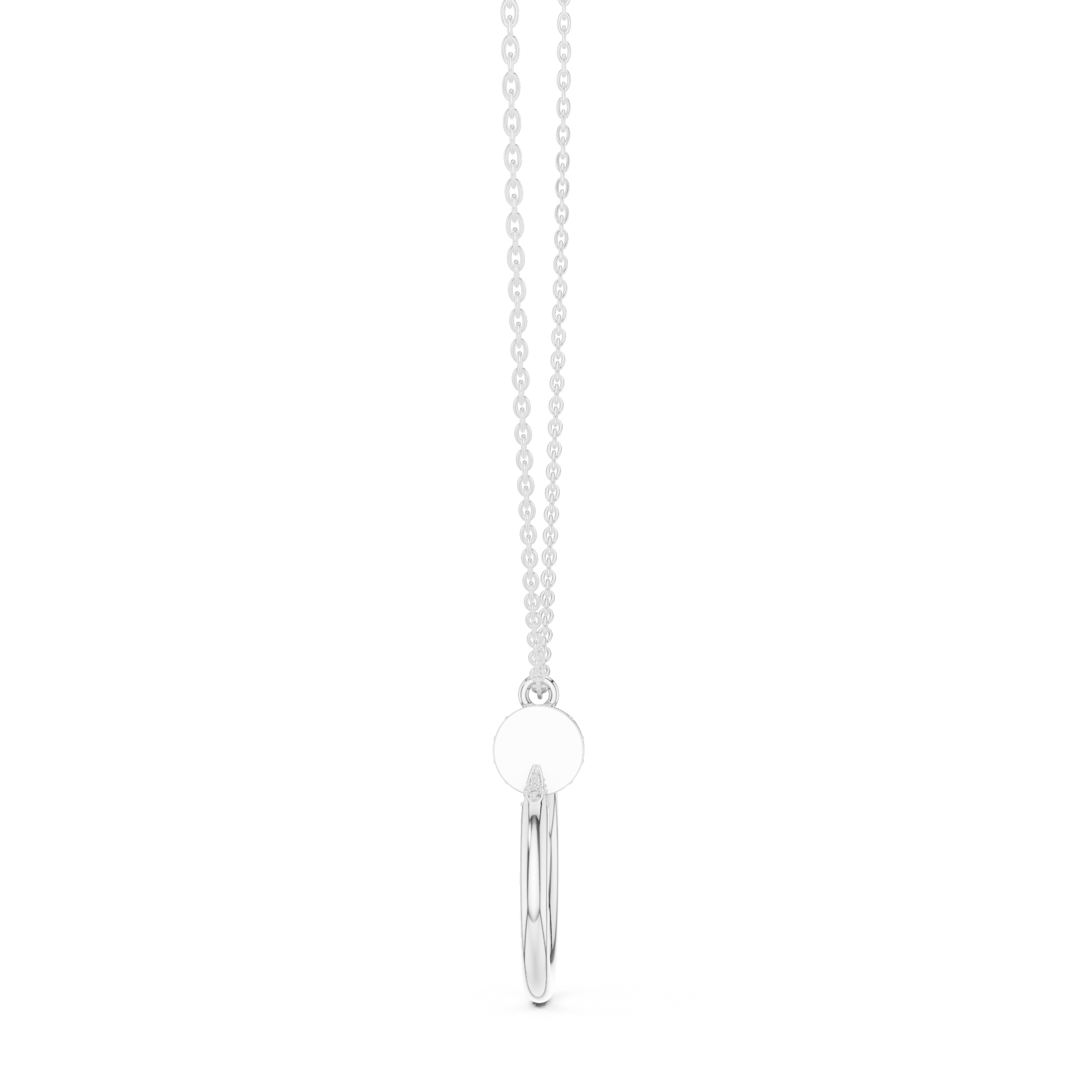 Circle Shape Round Cut Lab Diamond Pendant