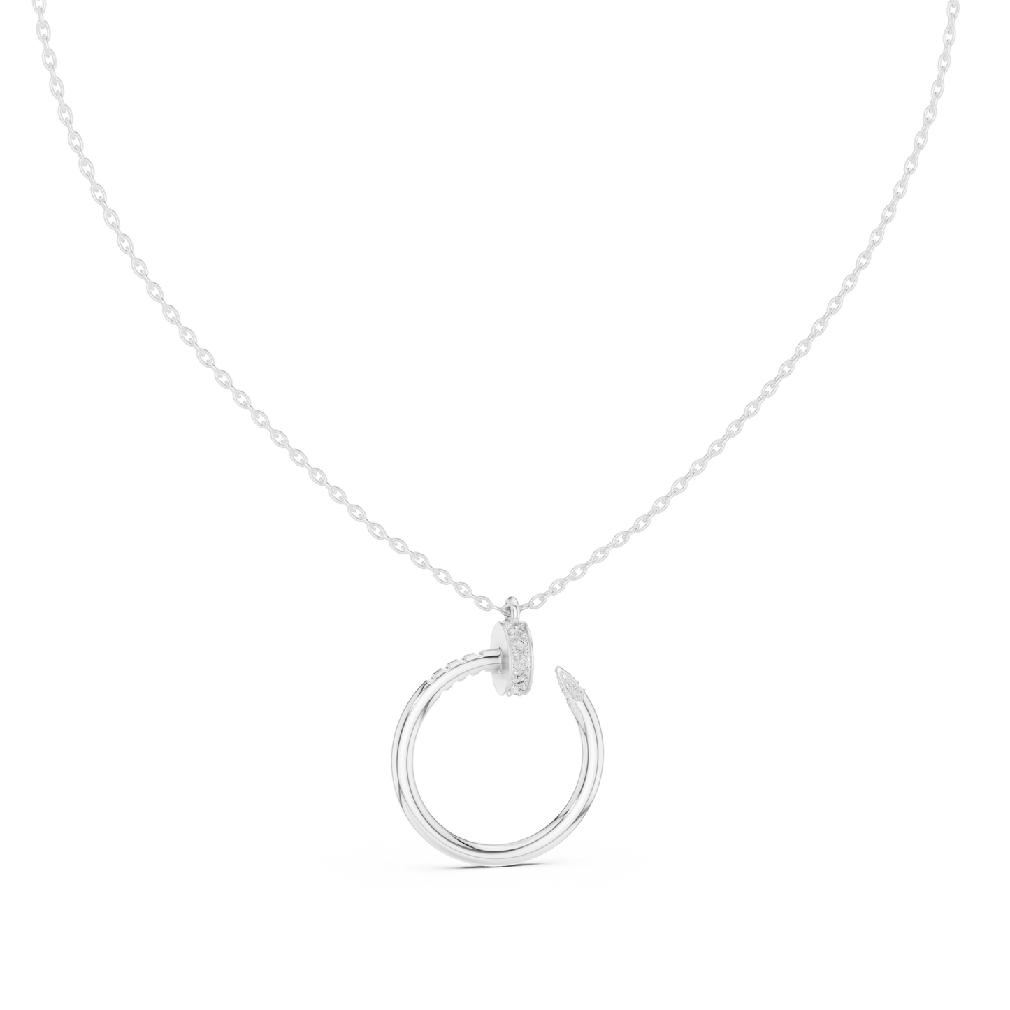 Circle Shape Round Cut Lab Diamond Pendant