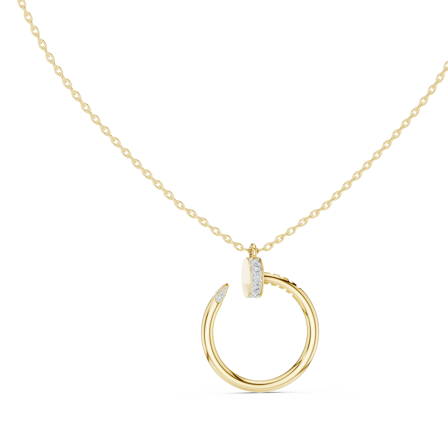 Circle Shape Round Cut Lab Diamond Pendant