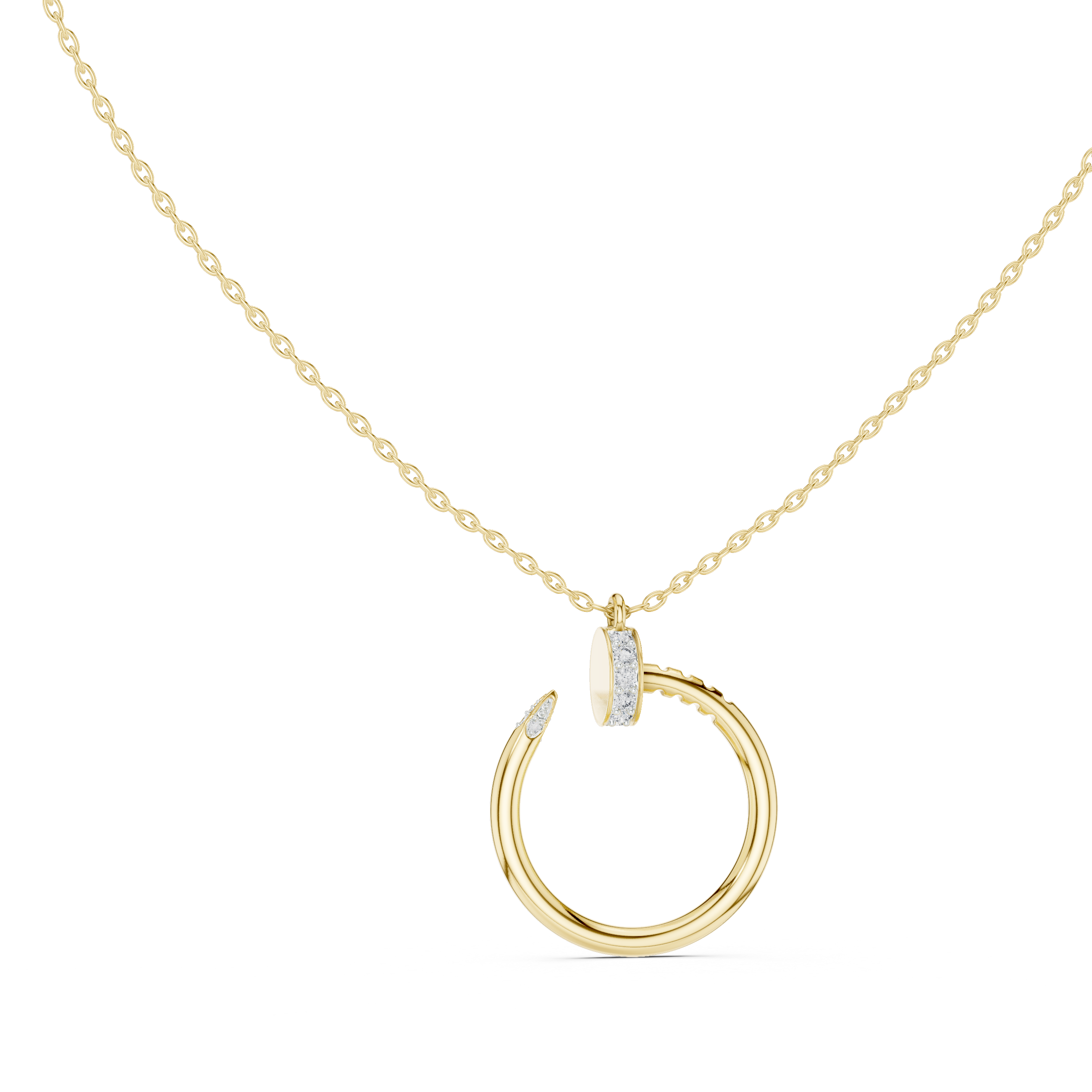 Circle Shape Round Cut Lab Diamond Pendant