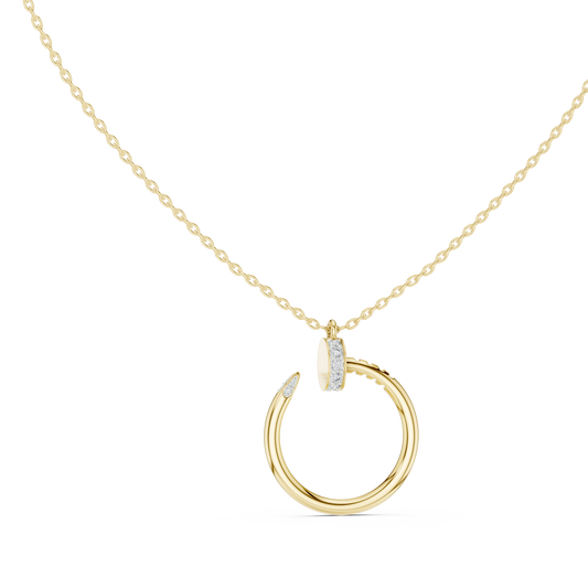 Circle Shape Round Cut Lab Diamond Pendant