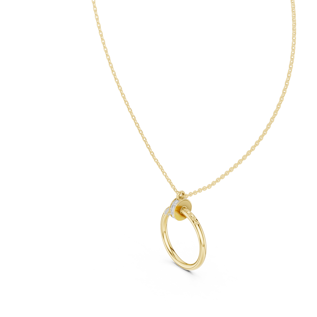 Circle Shape Round Cut Lab Diamond Pendant