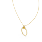 Circle Shape Round Cut Lab Diamond Pendant