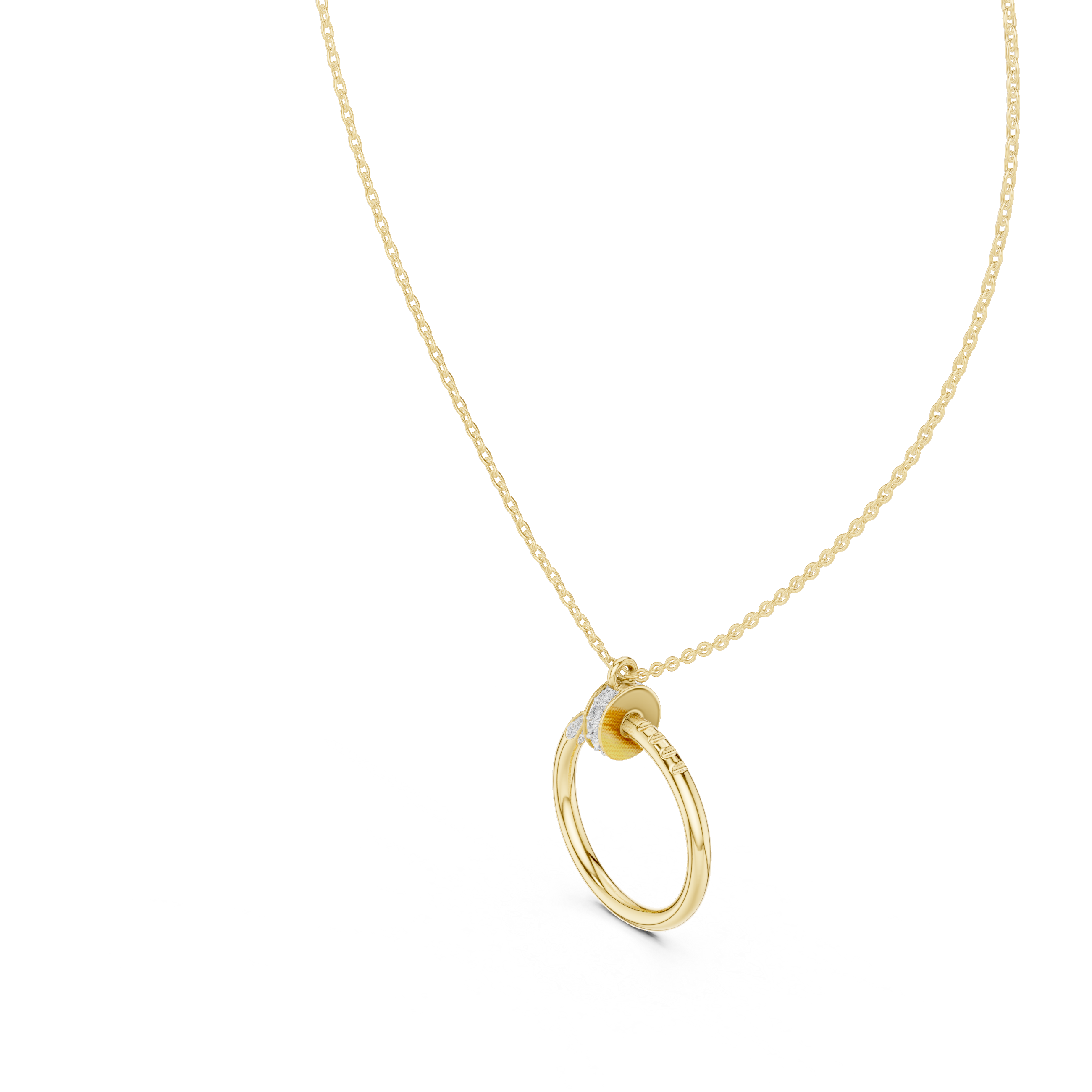 Circle Shape Round Cut Lab Diamond Pendant