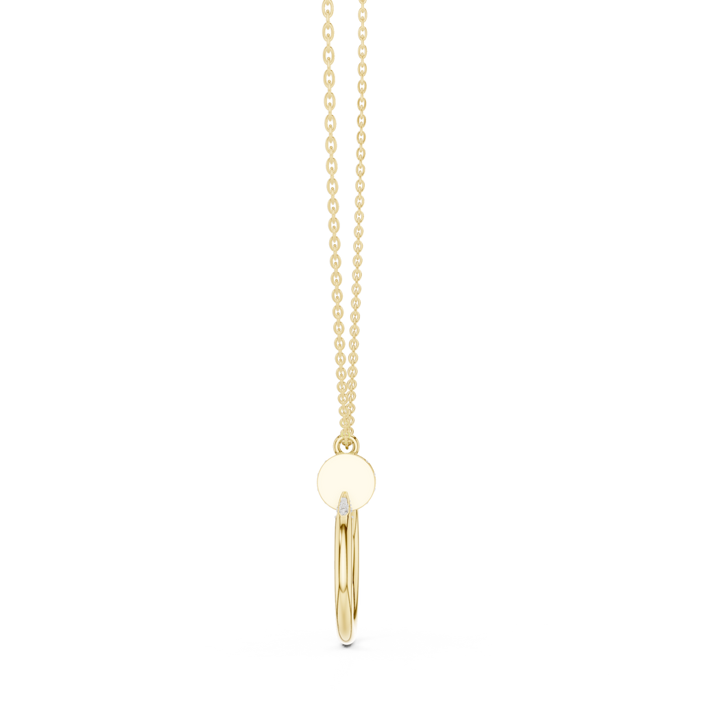 Circle Shape Round Cut Lab Diamond Pendant