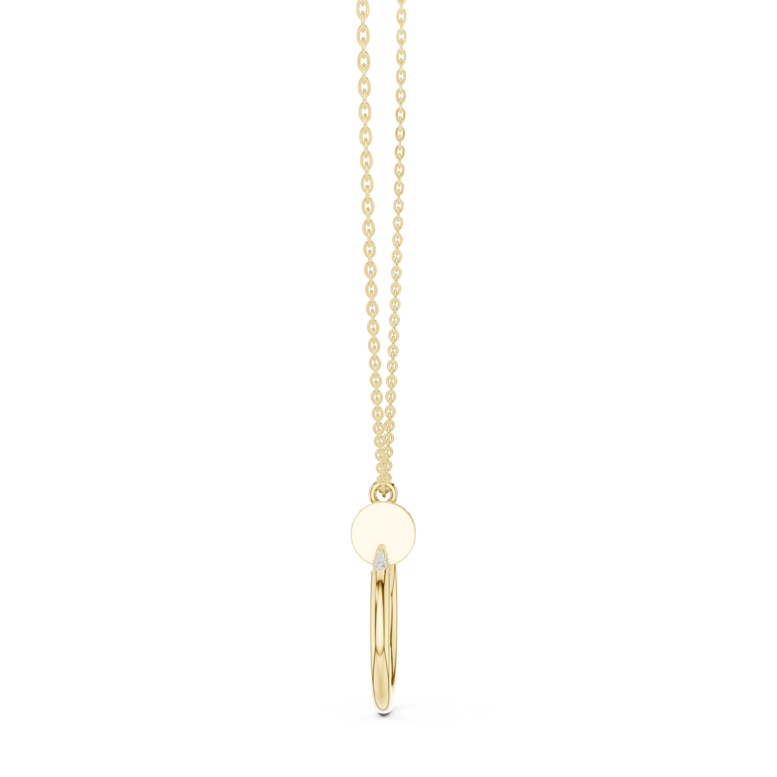 Circle Shape Round Cut Lab Diamond Pendant