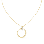 Circle Shape Round Cut Lab Diamond Pendant