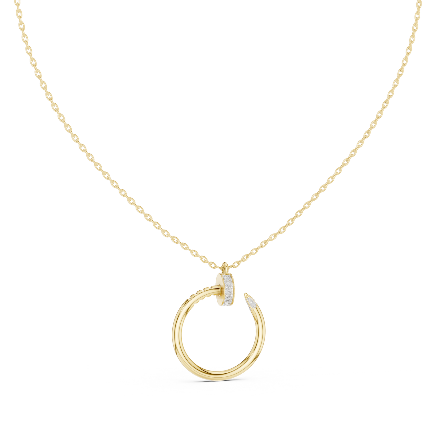 Circle Shape Round Cut Lab Diamond Pendant