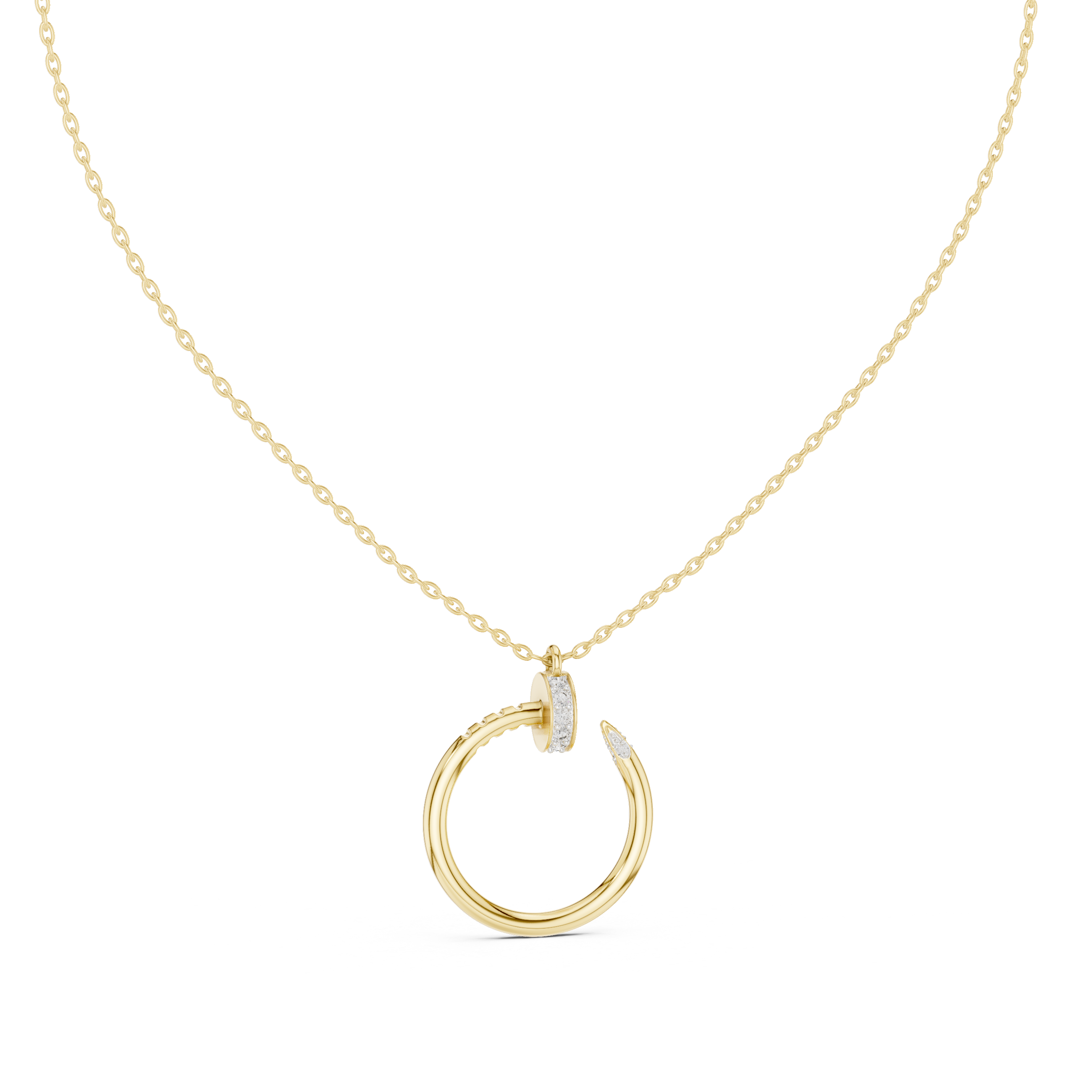 Circle Shape Round Cut Lab Diamond Pendant