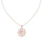 Classic Round Cut Lab Diamond Floral Pendant