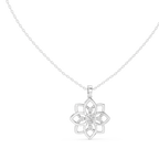 Classic Round Cut Lab Diamond Floral Pendant