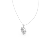 Classic Round Cut Lab Diamond Floral Pendant