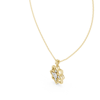 Classic Round Cut Lab Diamond Floral Pendant