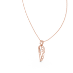 Angel Wing Pendant With Round Lab Diamond