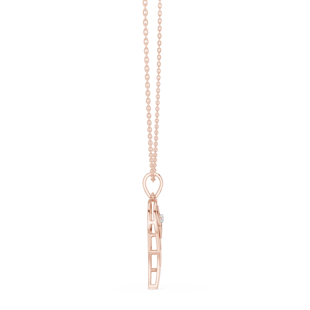 Angel Wing Pendant With Round Lab Diamond