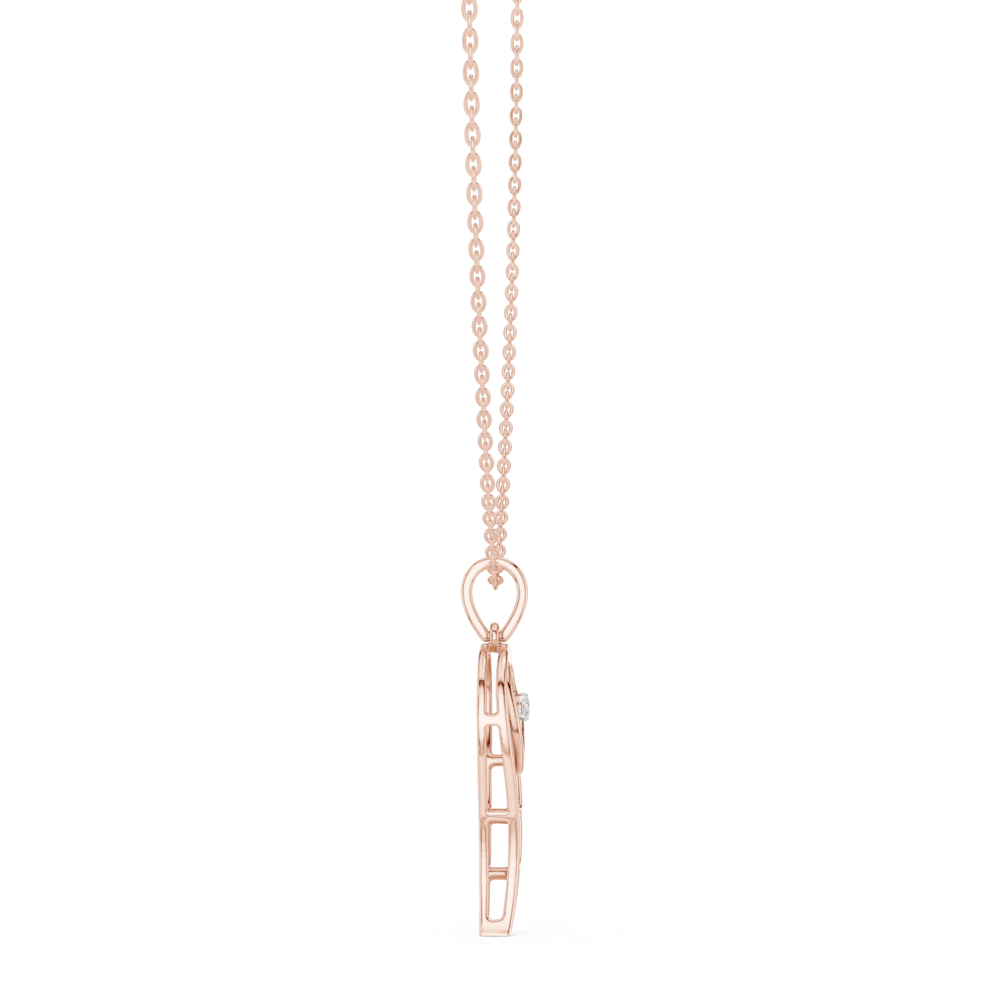 Angel Wing Pendant With Round Lab Diamond