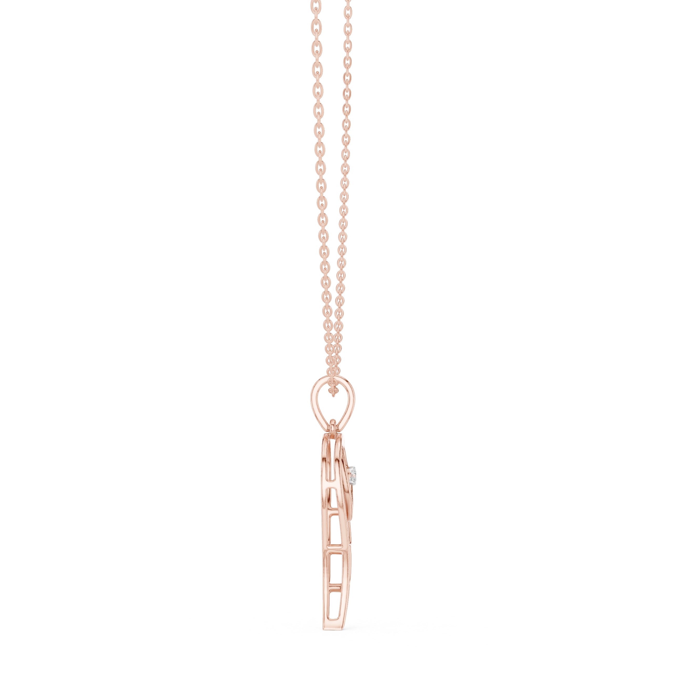 Angel Wing Pendant With Round Lab Diamond