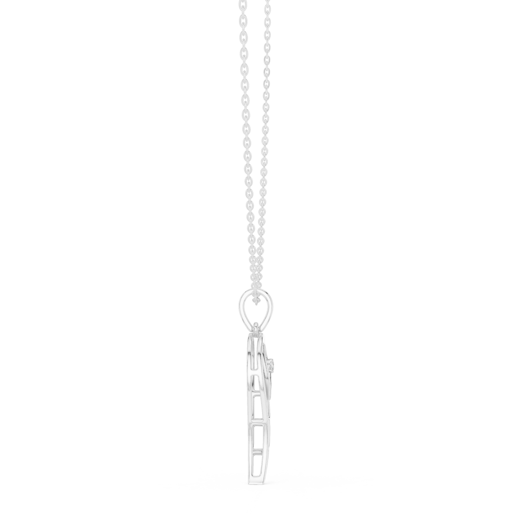 Angel Wing Pendant With Round Lab Diamond