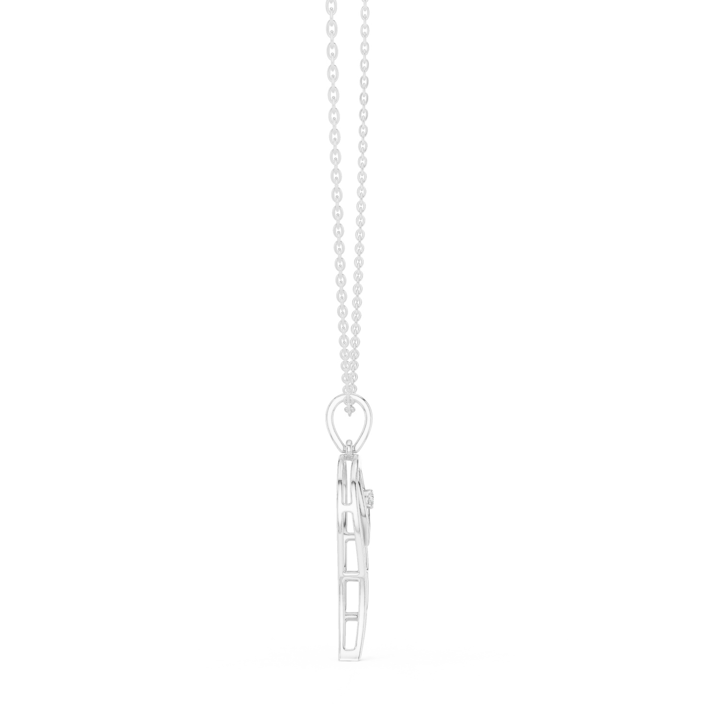 Angel Wing Pendant With Round Lab Diamond