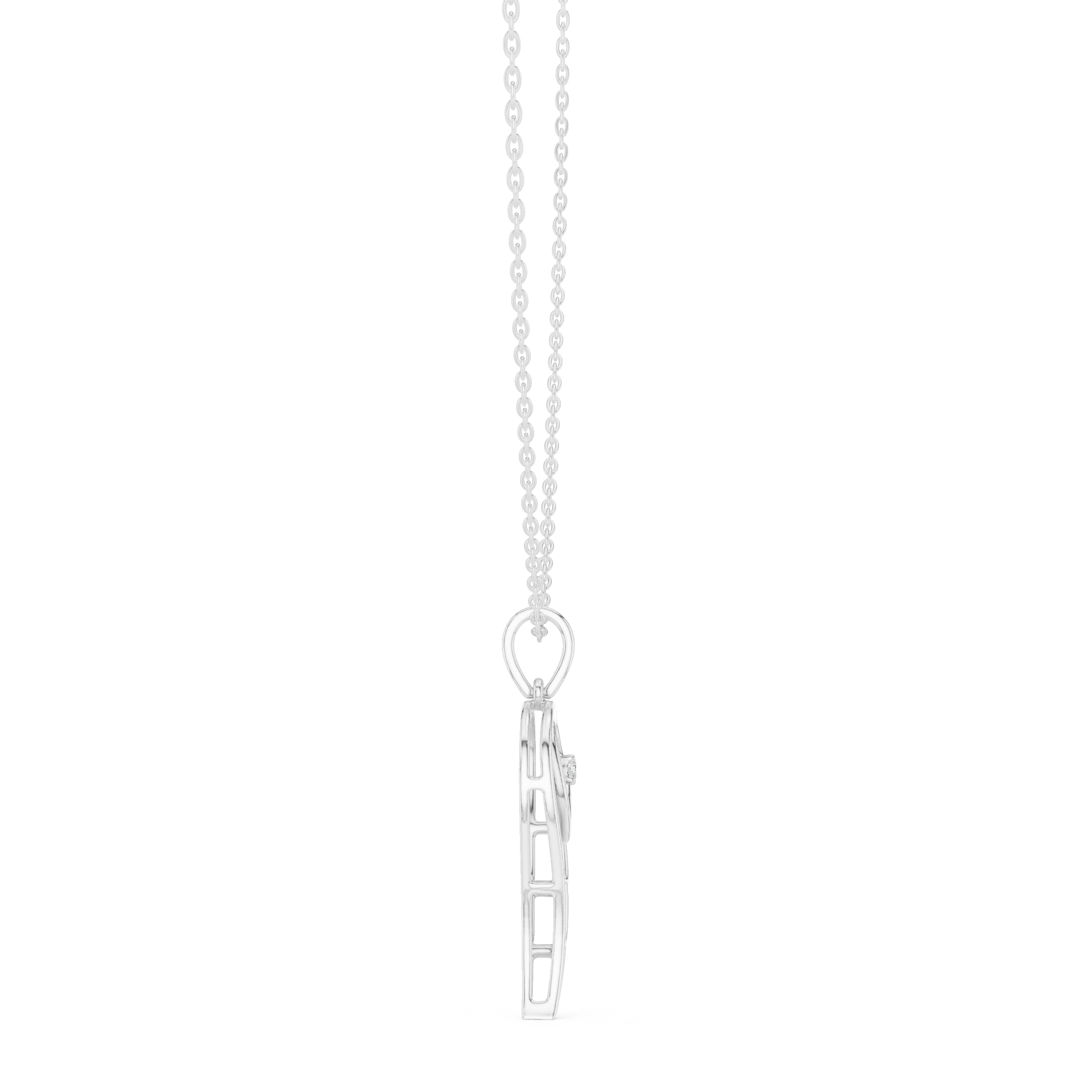 Angel Wing Pendant With Round Lab Diamond