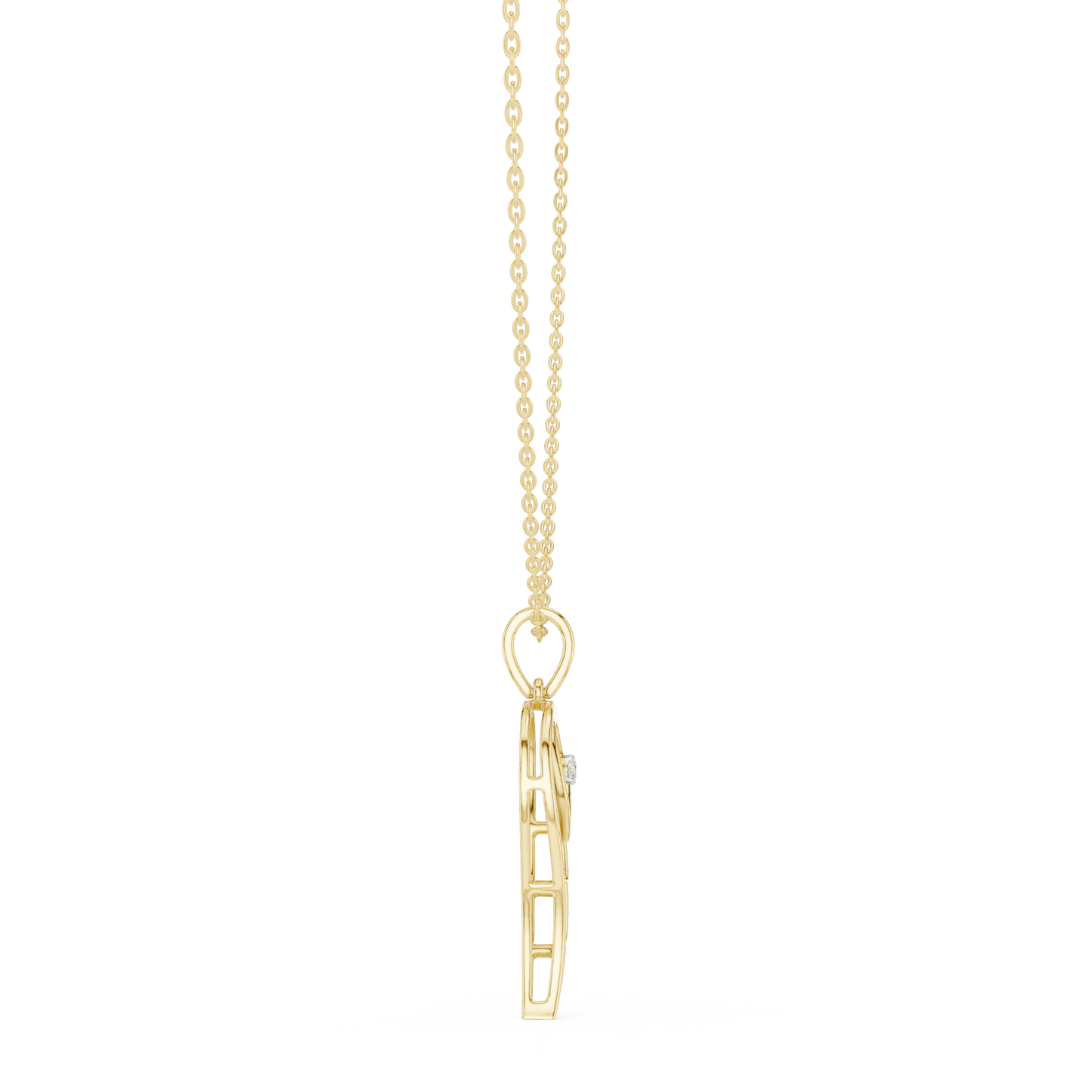 Angel Wing Pendant With Round Lab Diamond