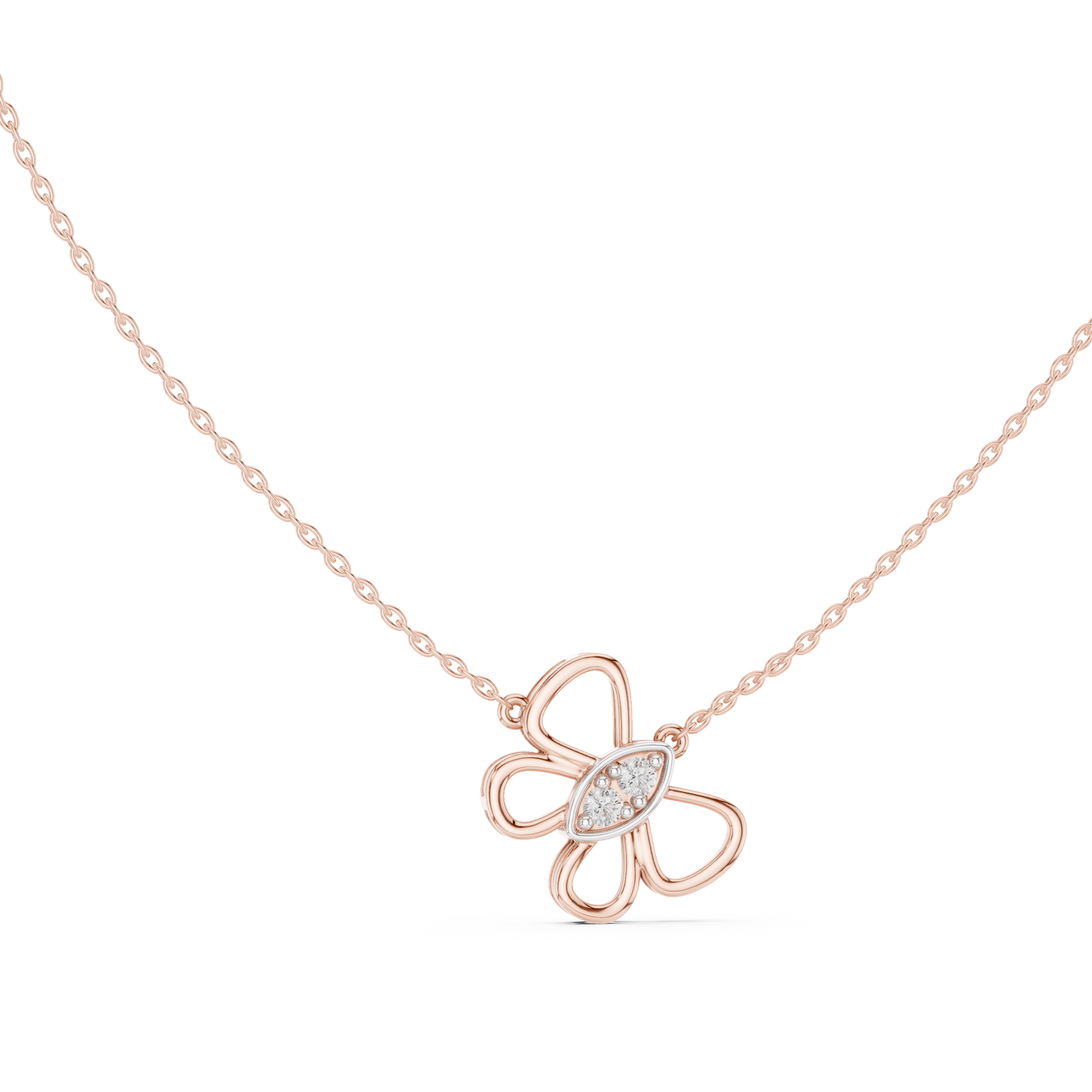 Butterfly Round Cut Lab Diamond Pendant