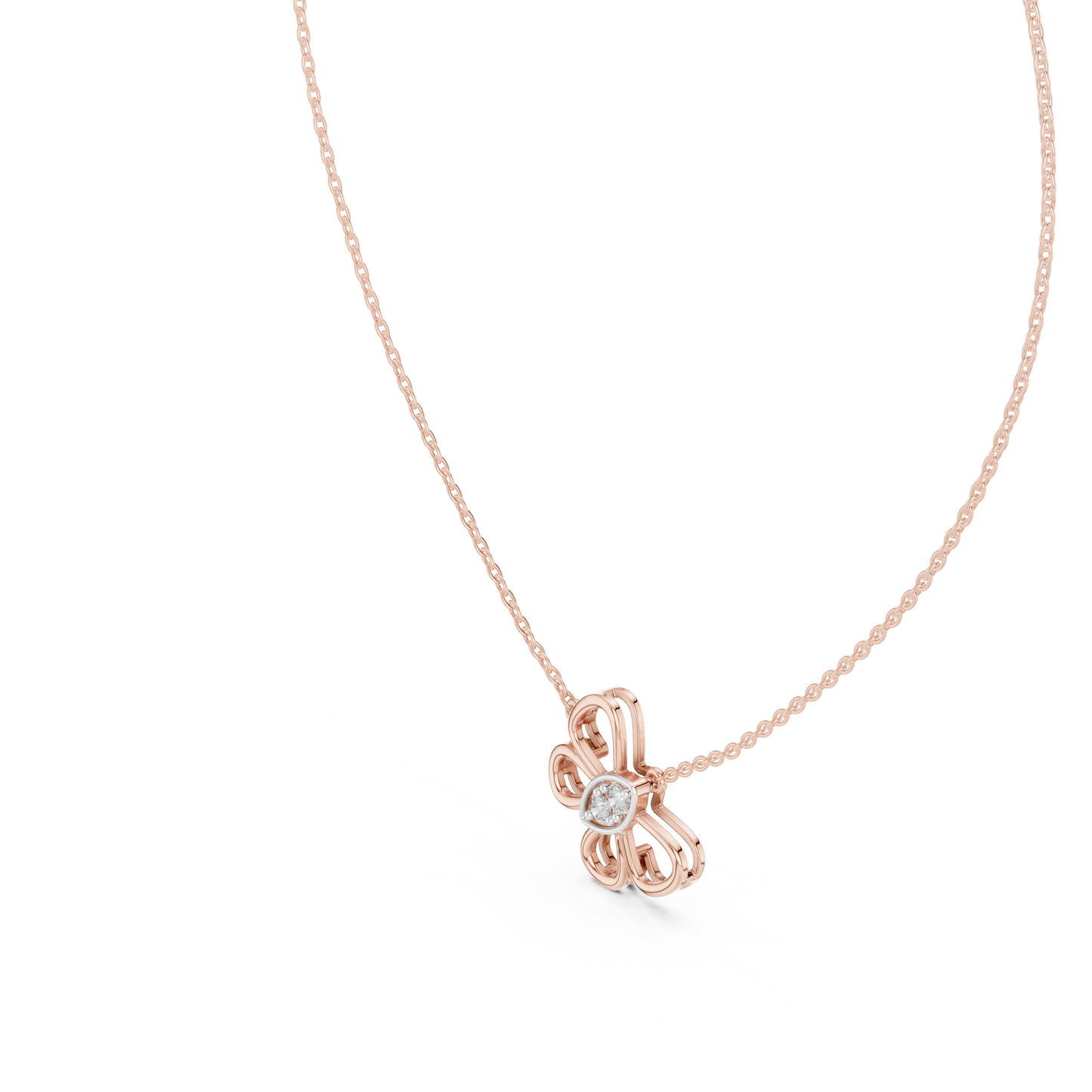 Butterfly Round Cut Lab Diamond Pendant