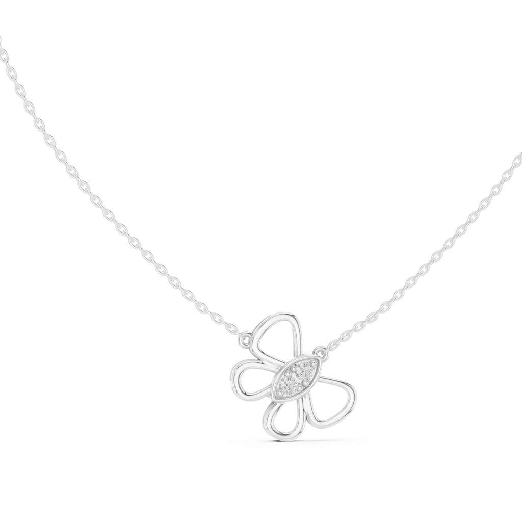 Butterfly Round Cut Lab Diamond Pendant