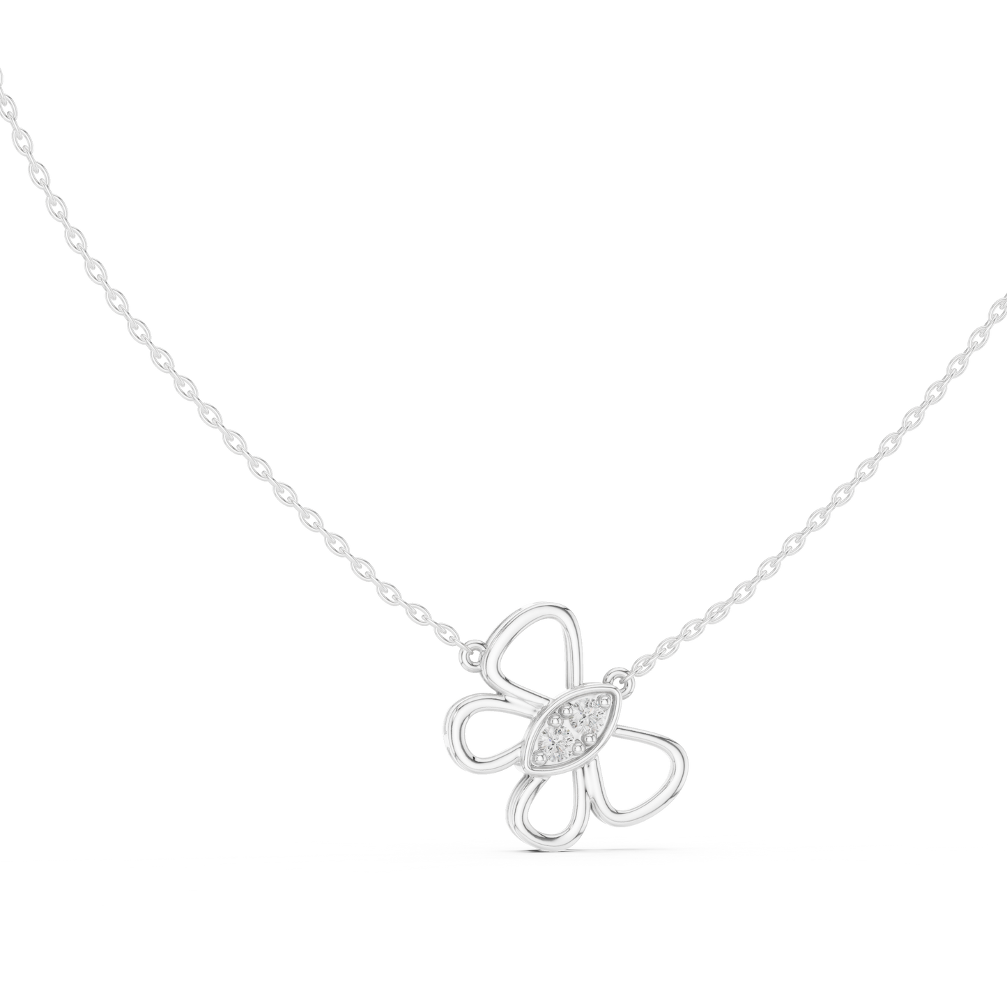 Butterfly Round Cut Lab Diamond Pendant